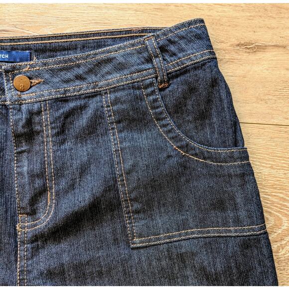 Bill Blass Jeans High Rise Wide Leg Dark Denim Y2K Contrast Stitching Size 14 - Picture 5 of 10